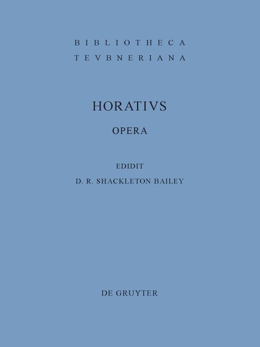 Upplýsingar um Opera eftir Quintus Horatius Flaccus - Biðlisti